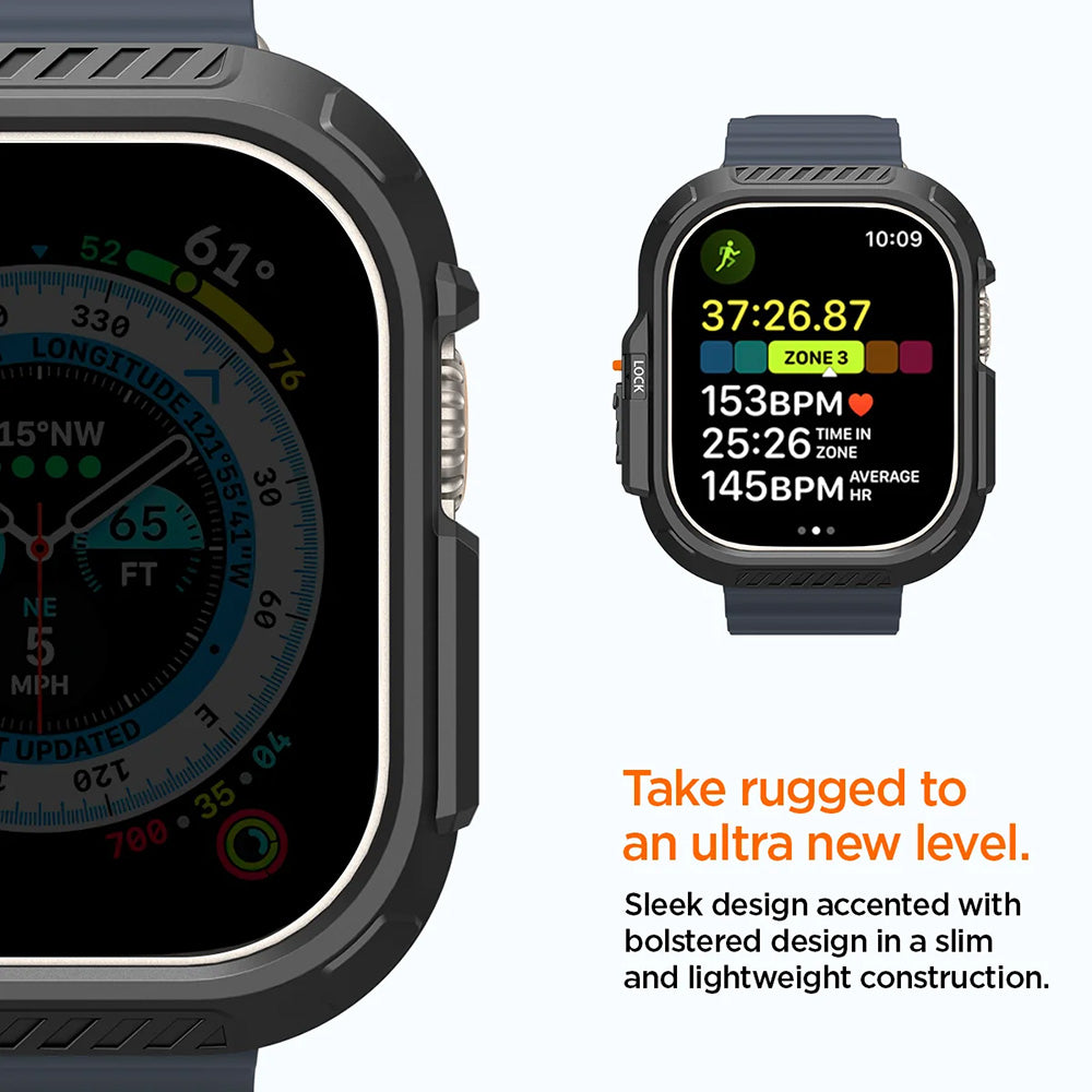 Etui Spigen Lock Fit do Apple Watch Ultra Series, Czarny Mat ACS06208