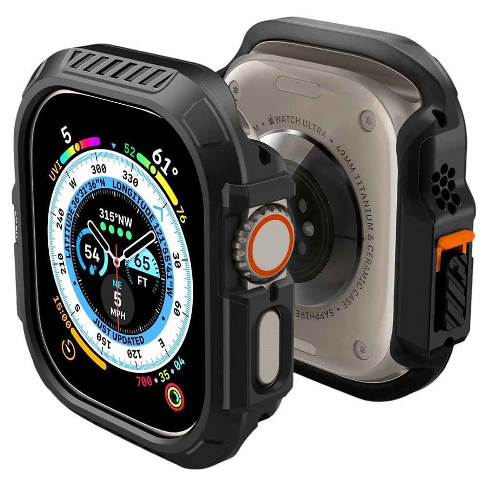 Etui Spigen Lock Fit do Apple Watch Ultra Series, Czarny Mat ACS06208