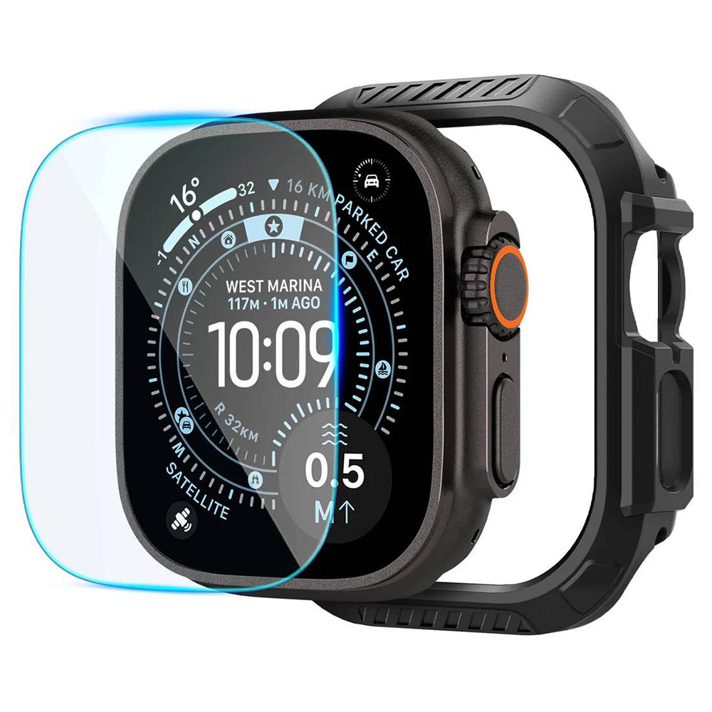Spigen Lock Fit Case with Screen Protector for Apple Watch Ultra Series, Black ACS12054