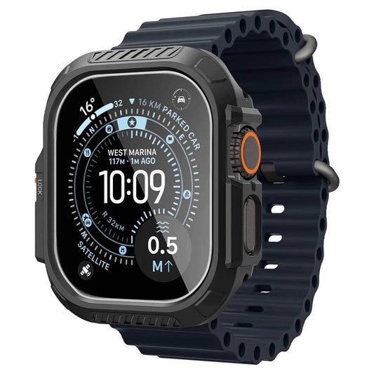 Spigen Lock Fit Case with Screen Protector for Apple Watch Ultra Series, Black ACS12054