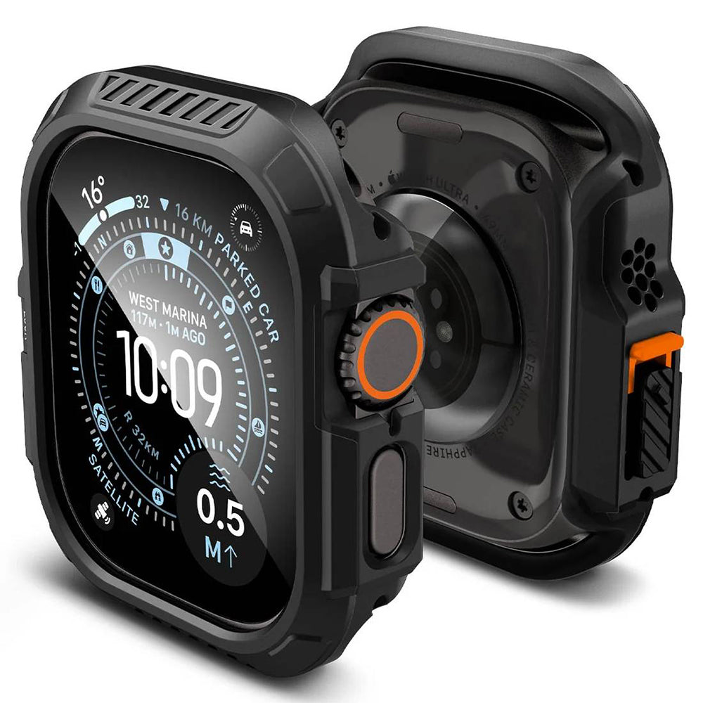 Spigen Lock Fit Case with Screen Protector for Apple Watch Ultra Series, Black ACS12054
