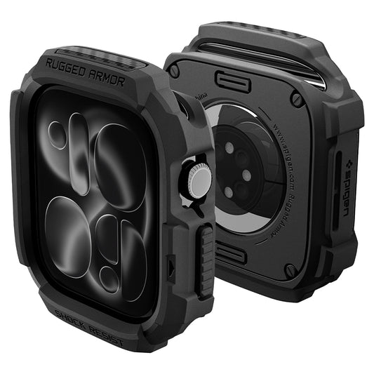 Etui Spigen Rugged Armor do Apple Watch Series 12 46mm, czarne matowe ACS11886