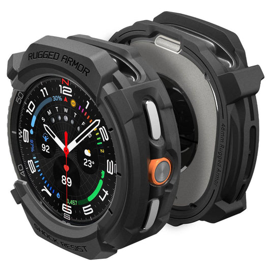 Etui Spigen Rugged Armor dla Samsung Galaxy Watch8 Classic, Matowe Czarne ACS10012