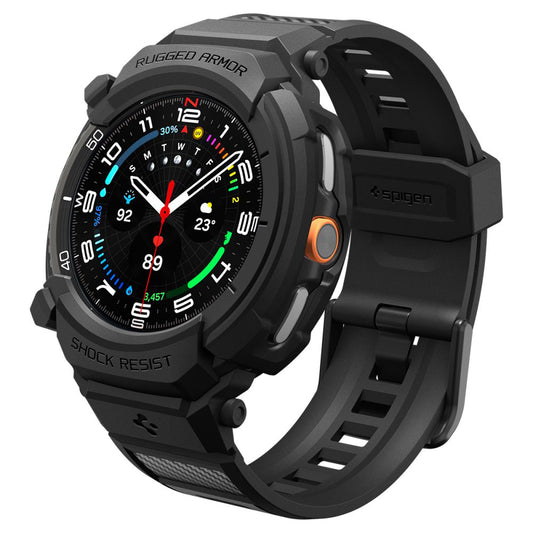 Obudowa Spigen Rugged Armor Pro dla Samsung Galaxy Watch8 Classic, Matowa Czarna ACS10013