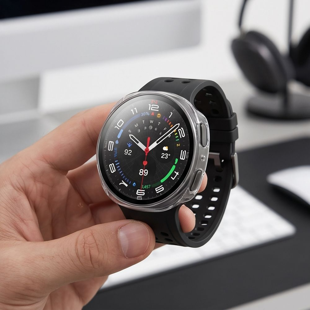 Etui Tech-Protect Defense do Samsung Galaxy Watch9 / Watch8 40mm, Zestaw 2 sztuki, Czarny / Przezroczysty