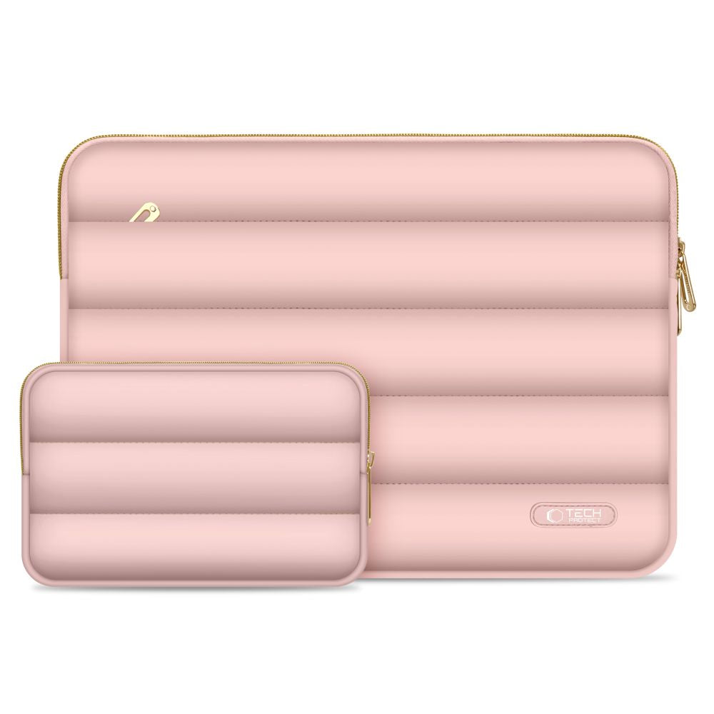 Etui Tech-Protect PUFFY na laptopa 15 cali / 16 cali, Różowy