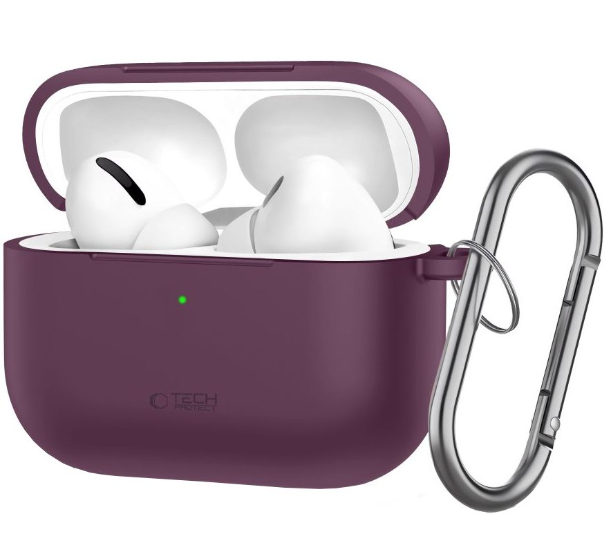 Etui Tech-Protect Silicone Hook do Apple AirPods Pro 3, bordowe