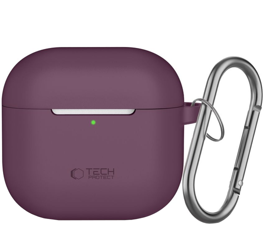 Etui Tech-Protect Silicone Hook do Apple AirPods 4 / AirPods 5, bordowe.