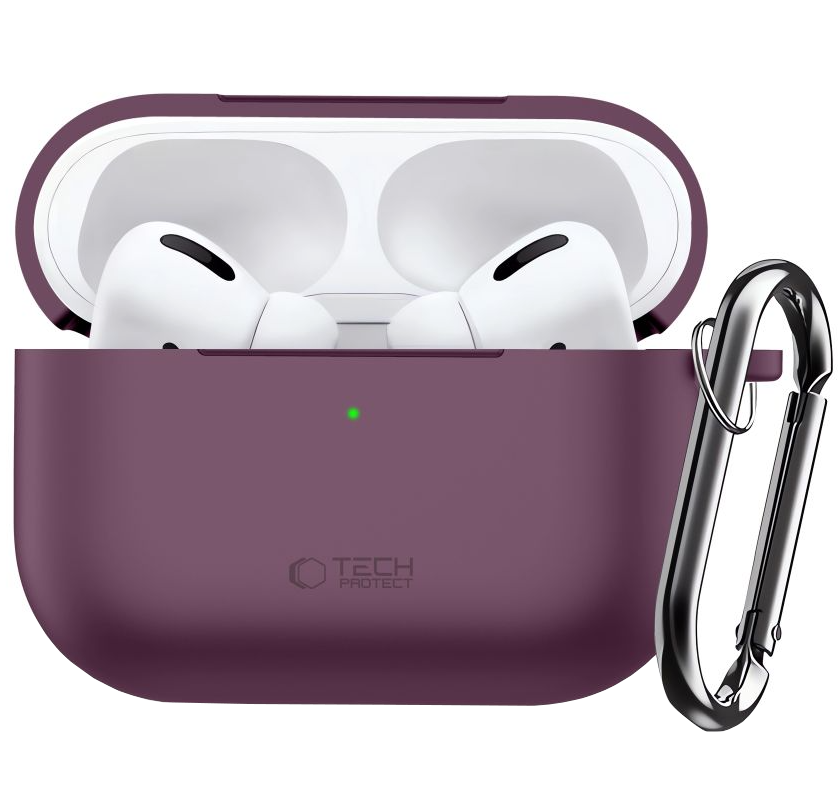 Etui Tech-Protect Silicone Hook do Apple AirPods Pro 3, bordowe