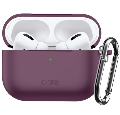 Etui Tech-Protect Silicone Hook do Apple AirPods Pro 3, bordowe