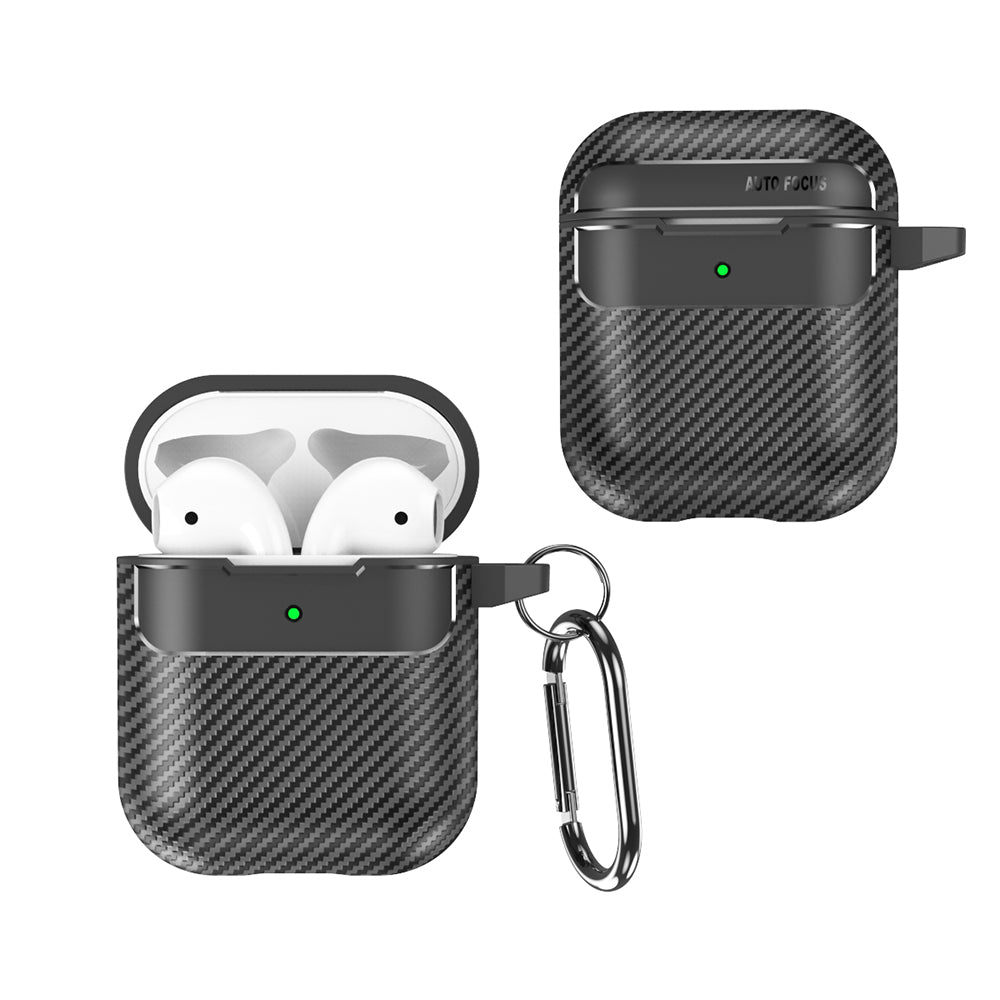 Techsuit CarbonFiber Case for Apple AirPods Gen 2 / Gen 1, Black