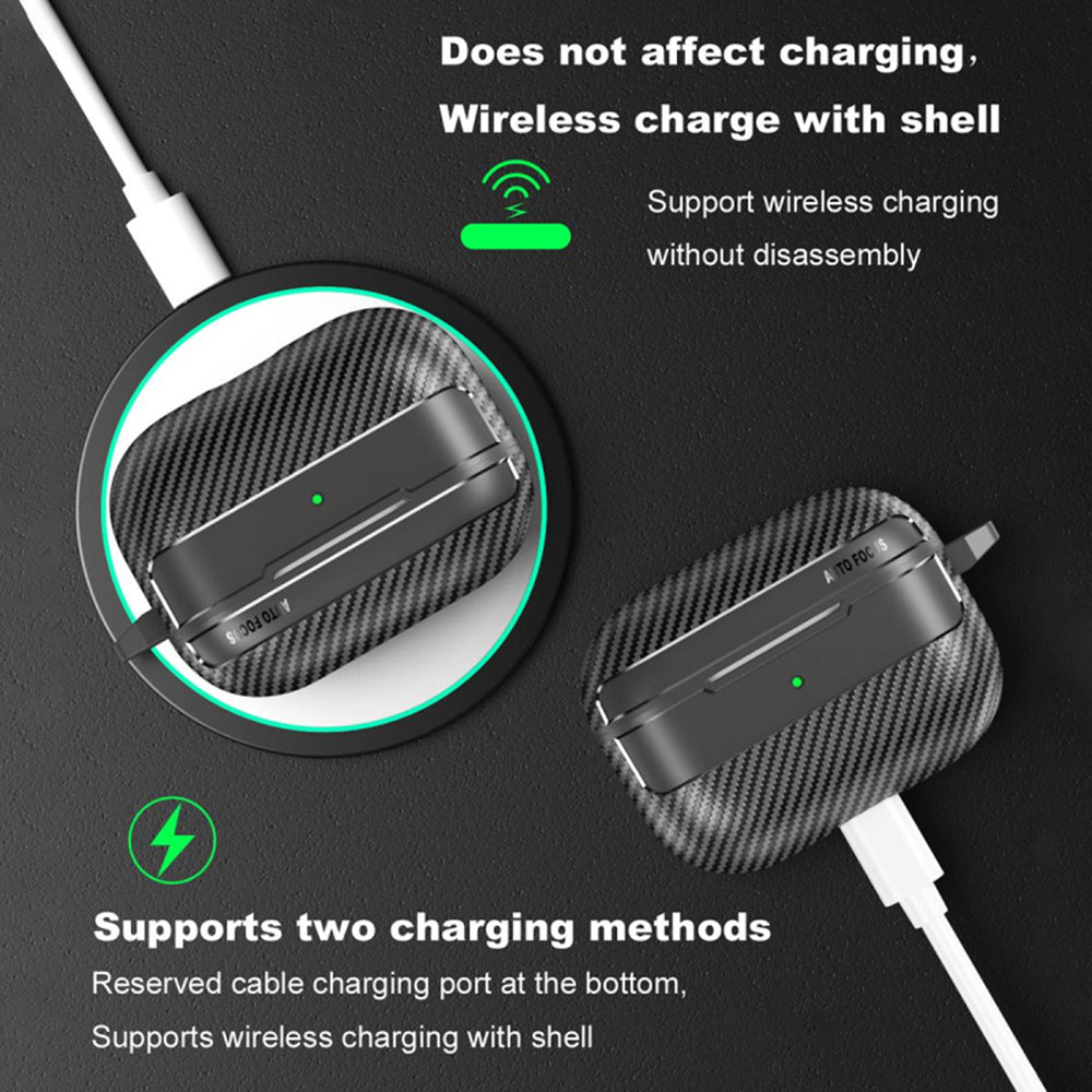 Etui Techsuit CarbonFiber do Apple AirPods Pro 3, Czarne