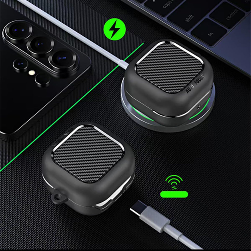 Etui Techsuit CarbonFiber do Samsung Galaxy Buds4 / Buds4 Pro, czarne