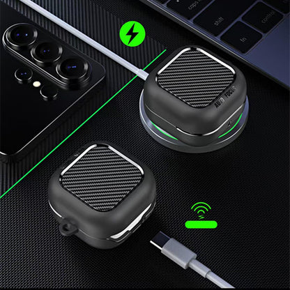 Etui Techsuit CarbonFiber do Samsung Galaxy Buds4 / Buds4 Pro, czarne