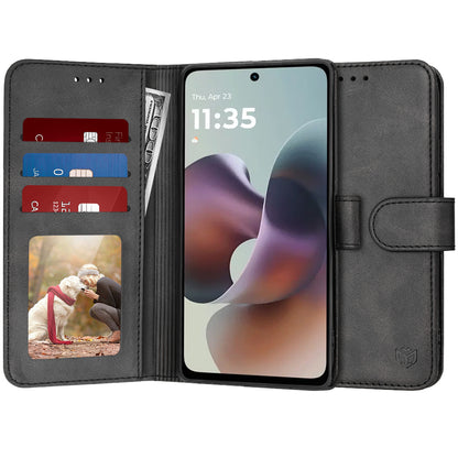 Case for Motorola Moto G56, Techsuit, Diary Book, Black