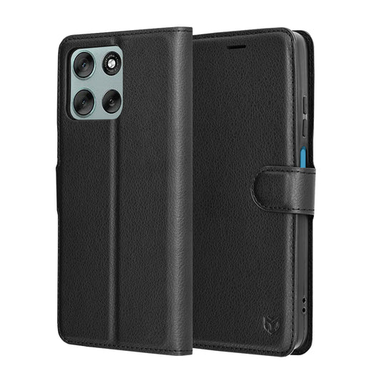Etui na Motorola Moto G56, Techsuit, Leather Folio, czarne
