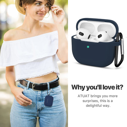 Etui Techsuit Silicone do Apple AirPods 3, Granatowe
