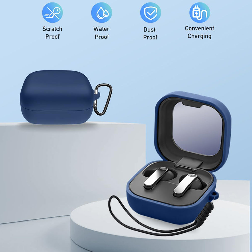 Etui Techsuit Silicone dla Samsung Galaxy Buds4 / Buds4 Pro, Granatowe