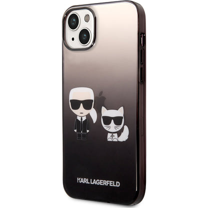 Etui na Apple iPhone 14 Plus, Karl Lagerfeld, Gradient Karl & Choupette, Czarne