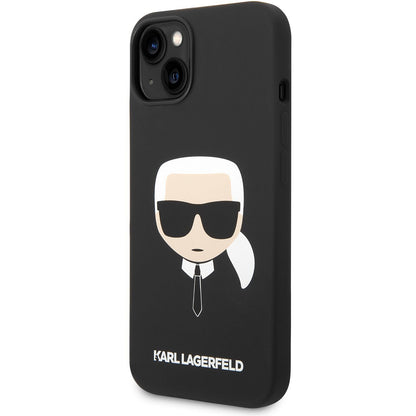 Etui MagSafe do Apple iPhone 14 Plus, Karl Lagerfeld, Liquid Silicone Karl Head, czarne