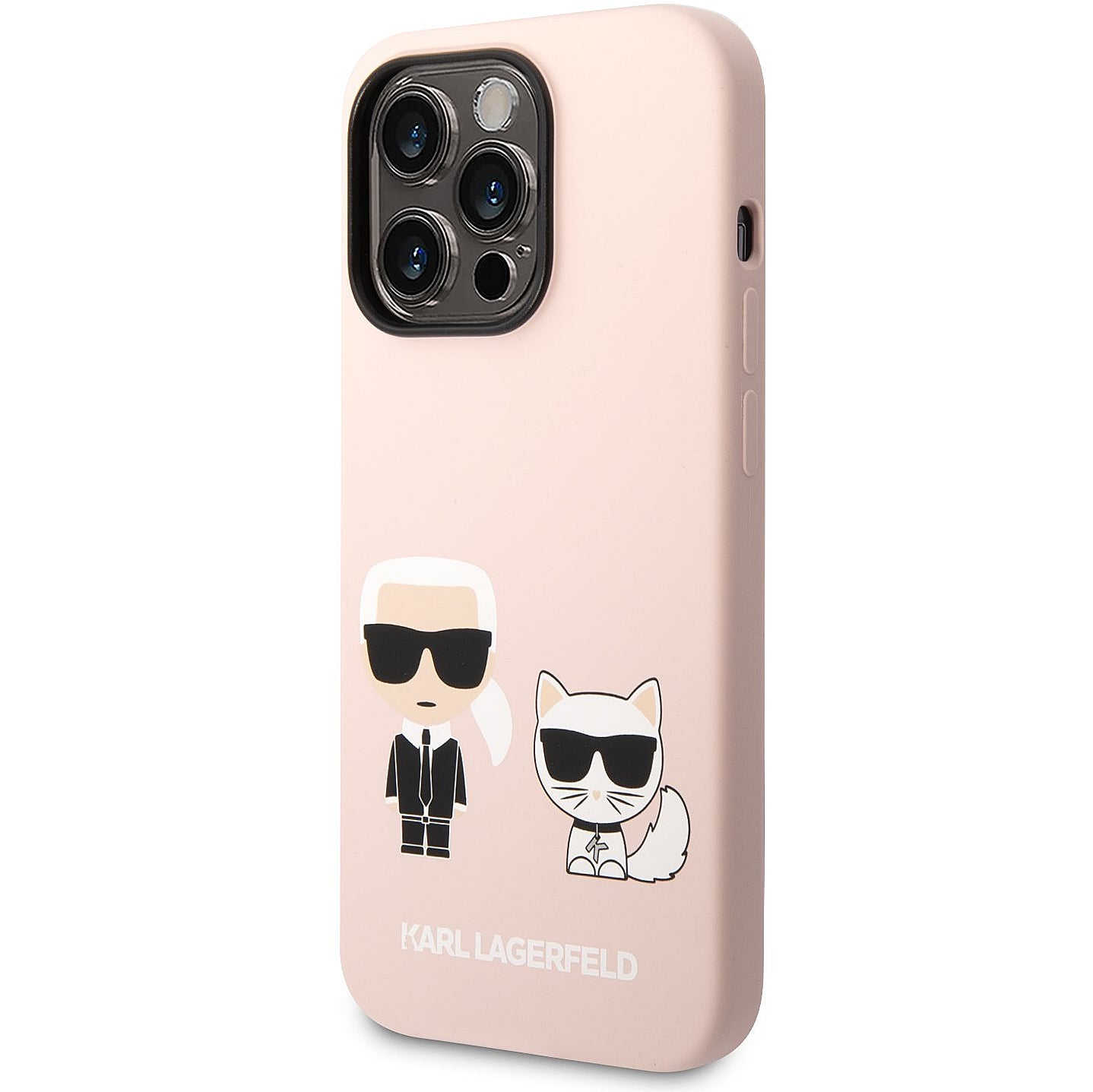 Etui MagSafe dla Apple iPhone 14 Pro, Karl Lagerfeld, Silikonowe Etui Karl & Choupette, Różowe