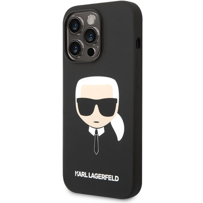 Etui MagSafe dla Apple iPhone 14 Pro, Karl Lagerfeld, Silicone Karl Head, Czarne