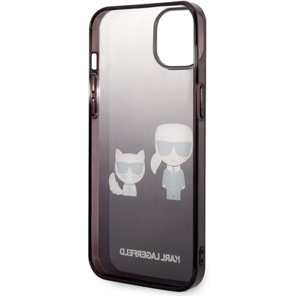 Etui na Apple iPhone 14 Plus, Karl Lagerfeld, Gradient Karl & Choupette, Czarne