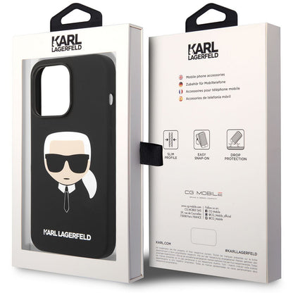 Etui MagSafe dla Apple iPhone 14 Pro, Karl Lagerfeld, Silicone Karl Head, Czarne