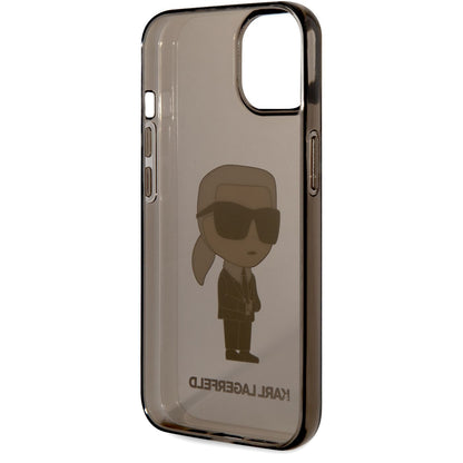 Case for Apple iPhone 14 Plus, Karl Lagerfeld, IML Ikonik NFT, Black Transparent