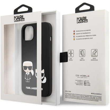 Etui MagSafe dla Apple iPhone 14 Plus, Karl Lagerfeld, Silikonowe Karl & Choupette, Czarne