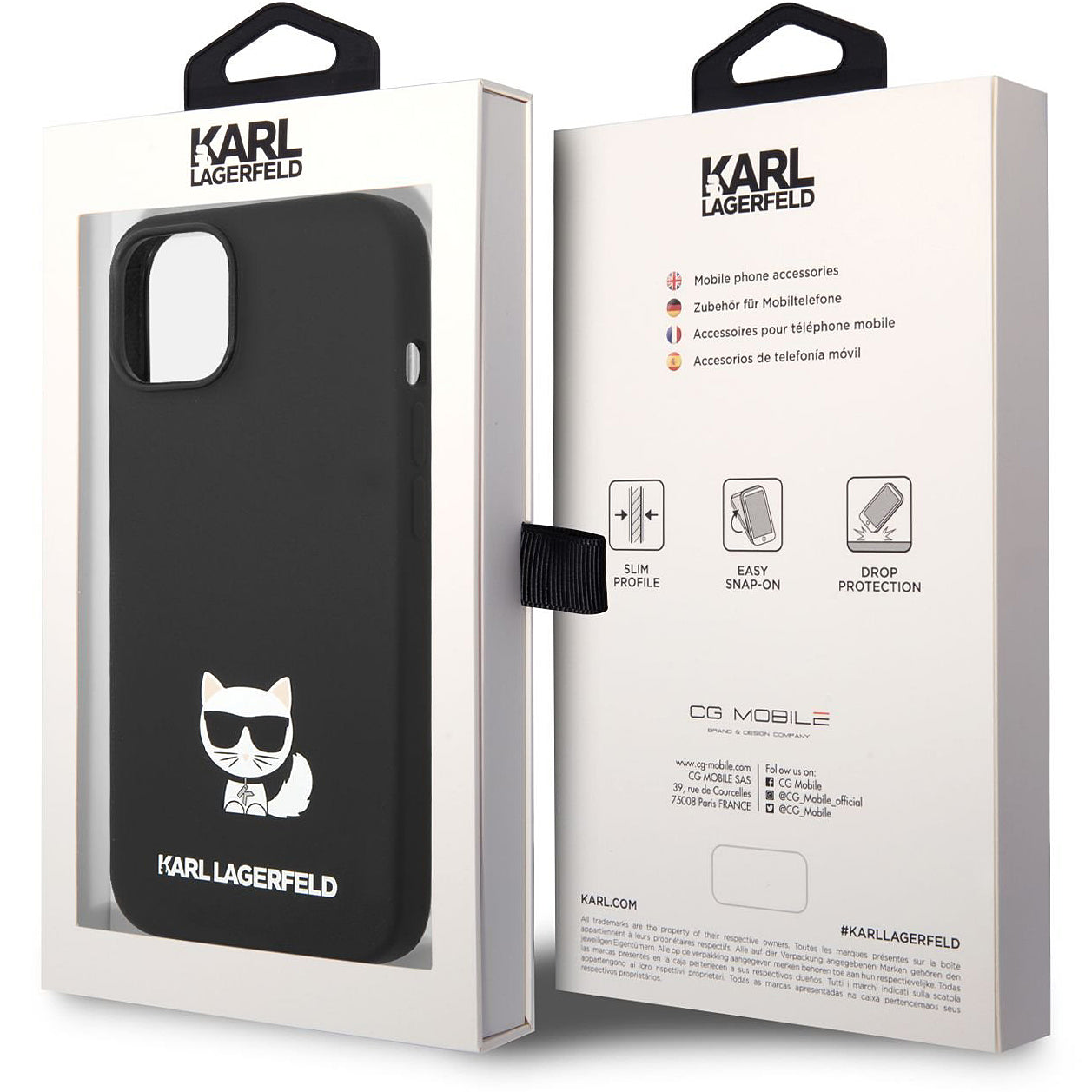 Etui na Apple iPhone 14 Plus, Karl Lagerfeld, Silicone Body Choupette, Czarny