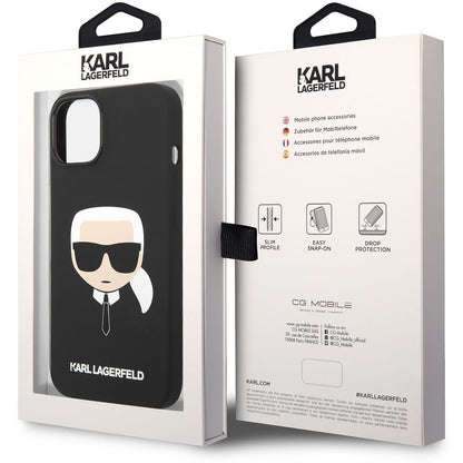 Etui MagSafe do Apple iPhone 14 Plus, Karl Lagerfeld, Liquid Silicone Karl Head, czarne