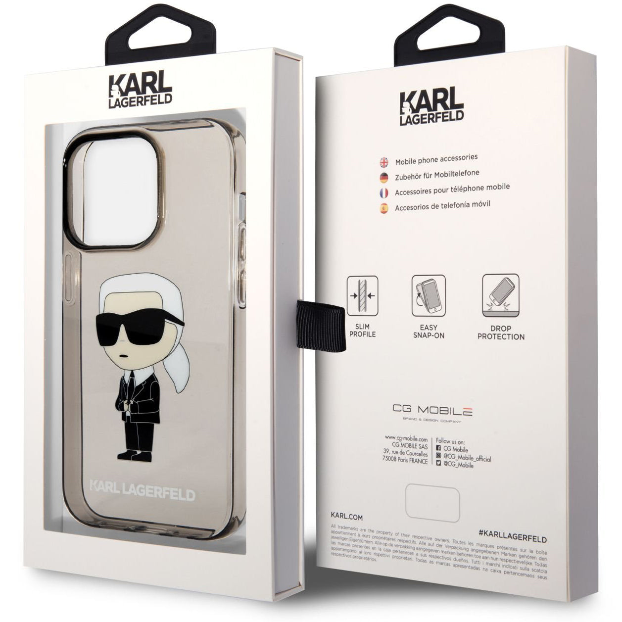 Etui na Apple iPhone 14 Pro Max, Karl Lagerfeld, IML Ikonik NFT, Czarne