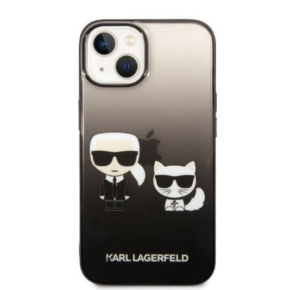 Etui na Apple iPhone 14 Plus, Karl Lagerfeld, Gradient Karl & Choupette, Czarne