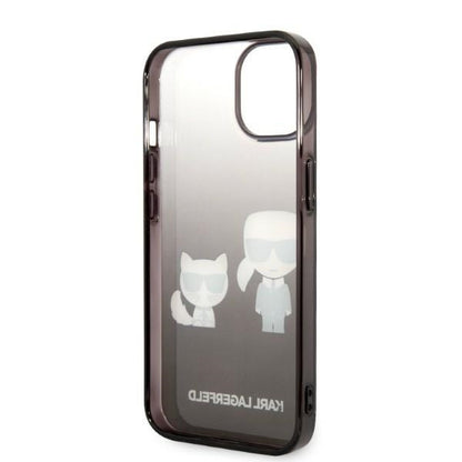 Etui na Apple iPhone 14 Plus, Karl Lagerfeld, Gradient Karl & Choupette, Czarne
