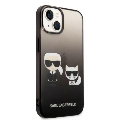 Etui na Apple iPhone 14 Plus, Karl Lagerfeld, Gradient Karl & Choupette, Czarne