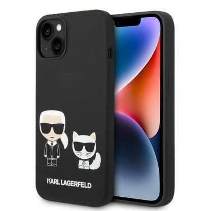 Etui MagSafe dla Apple iPhone 14 Plus, Karl Lagerfeld, Silikonowe Karl & Choupette, Czarne