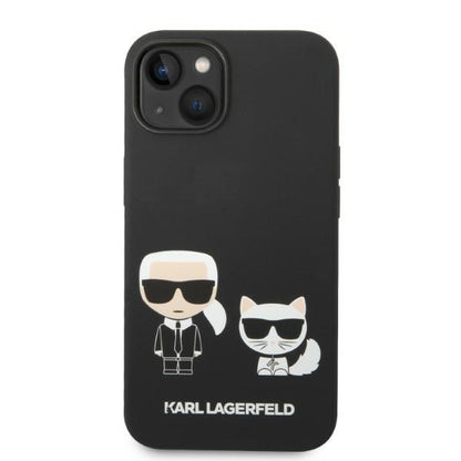 Etui MagSafe dla Apple iPhone 14 Plus, Karl Lagerfeld, Silikonowe Karl & Choupette, Czarne
