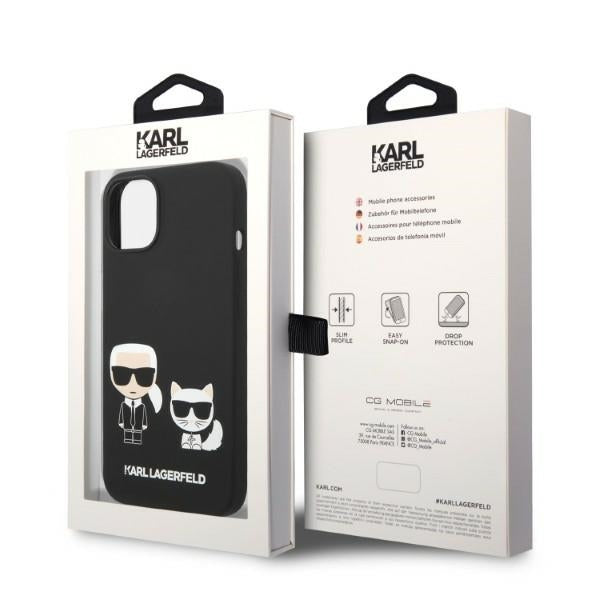 Etui MagSafe dla Apple iPhone 14 Plus, Karl Lagerfeld, Silikonowe Karl & Choupette, Czarne