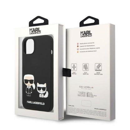 Etui MagSafe dla Apple iPhone 14 Plus, Karl Lagerfeld, Silikonowe Karl & Choupette, Czarne