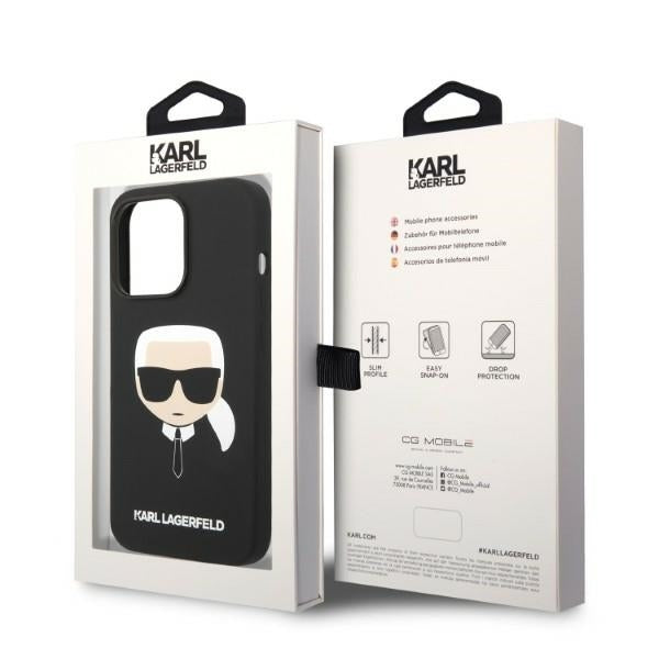 Etui MagSafe dla Apple iPhone 14 Pro, Karl Lagerfeld, Silicone Karl Head, Czarne