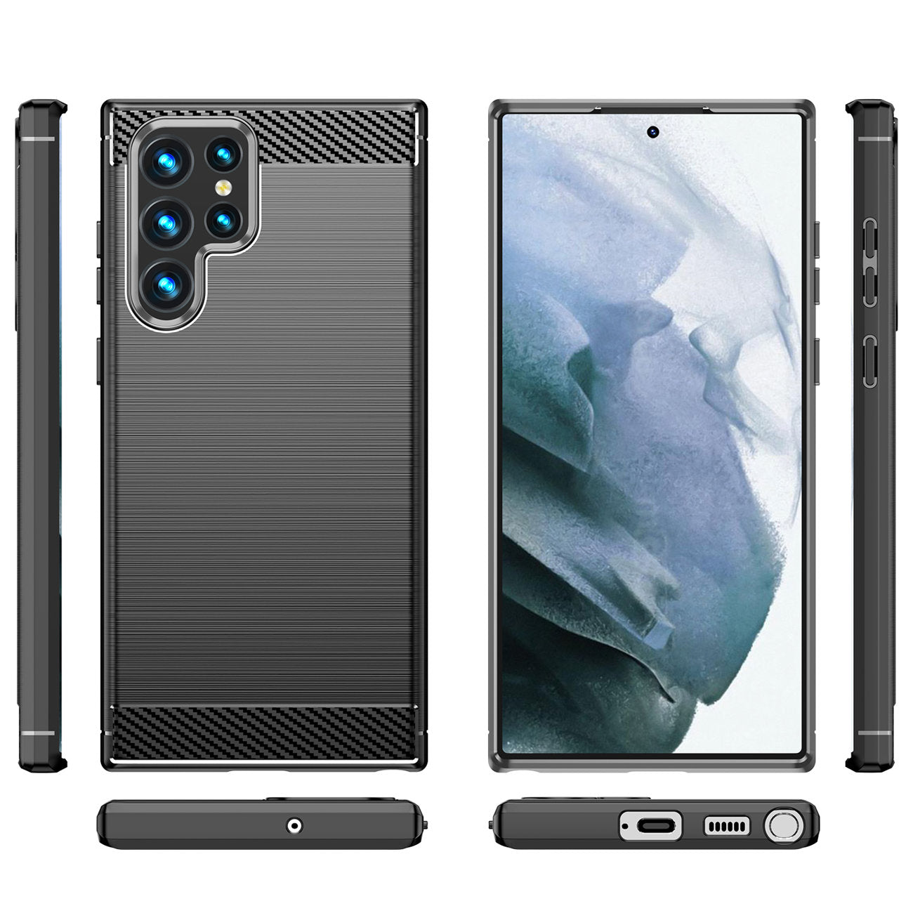 Etui do Samsung Galaxy S22 Ultra 5G S908, OEM, Carbon, Czarny
