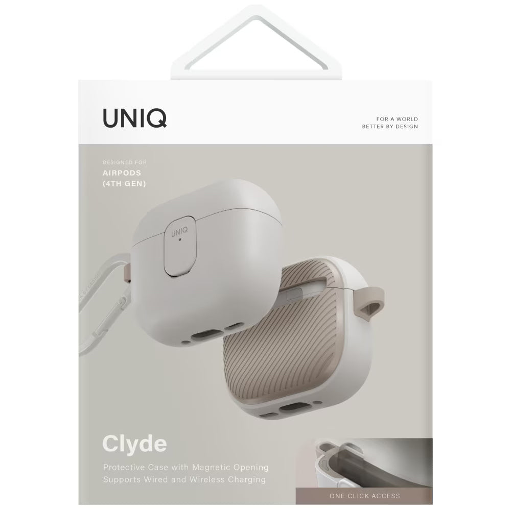 Etui UNIQ Clyde dla Apple AirPods 4, Szaro-Beżowe