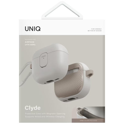Etui UNIQ Clyde dla Apple AirPods 4, Szaro-Beżowe