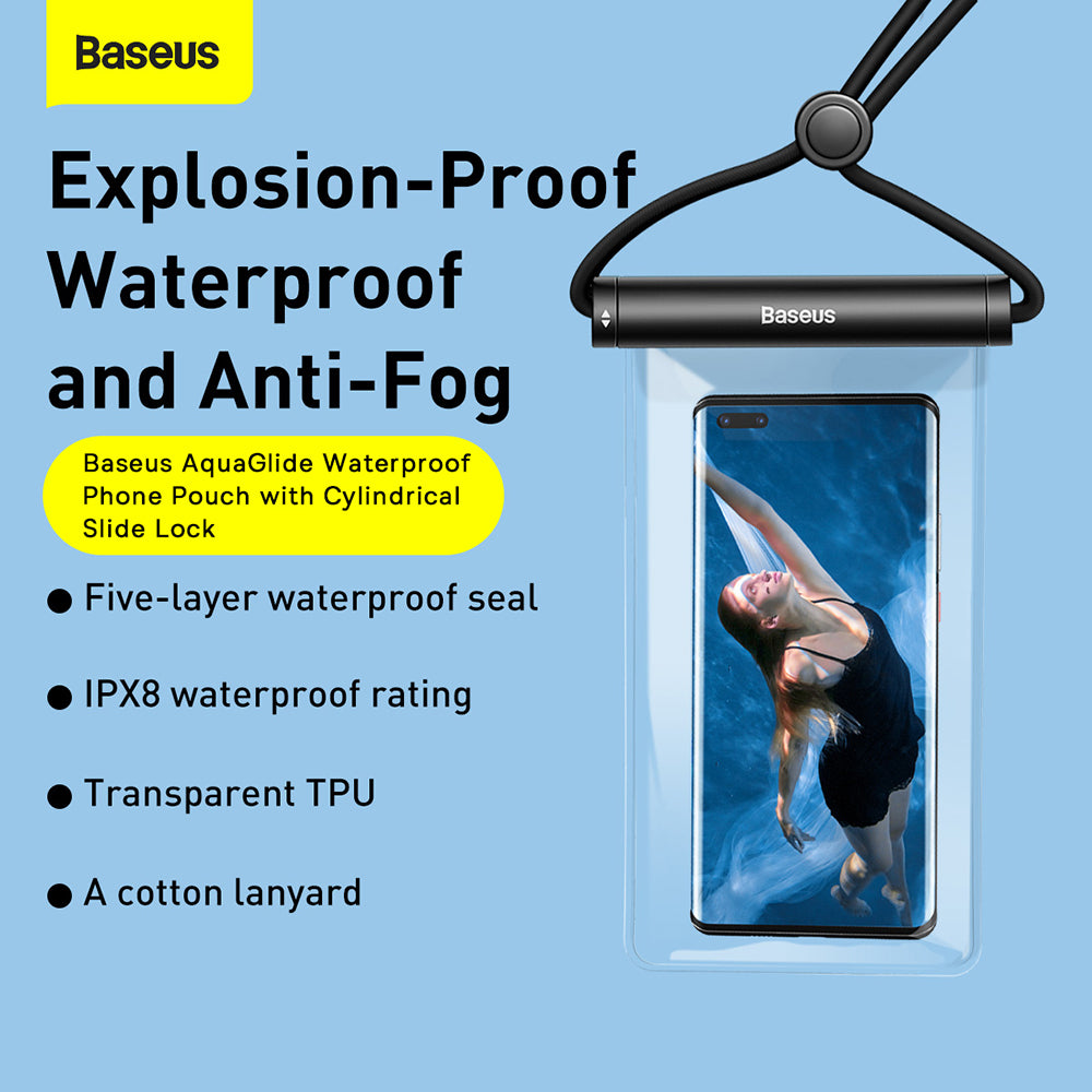 Etui Uniwersalne Wodoodporne, Baseus, AquaGlide Cylindrical, Białe P60263701213-00