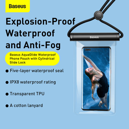 Etui Uniwersalne Wodoodporne, Baseus, AquaGlide Cylindrical, Białe P60263701213-00