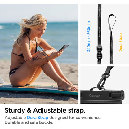 Uniwersalne Etui Wodoodporne na Telefon 3.5inch - 7inch, Spigen, A601, Czarne AMP04525