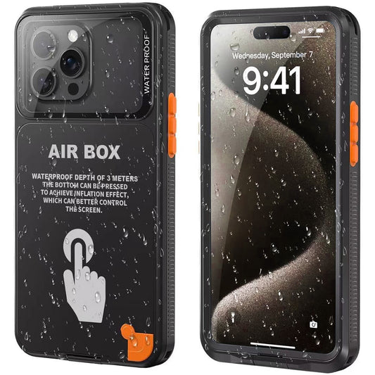 Uniwersalne wodoodporne etui na telefon max. 6,7 cala, ShellBox, AirBox, czarne