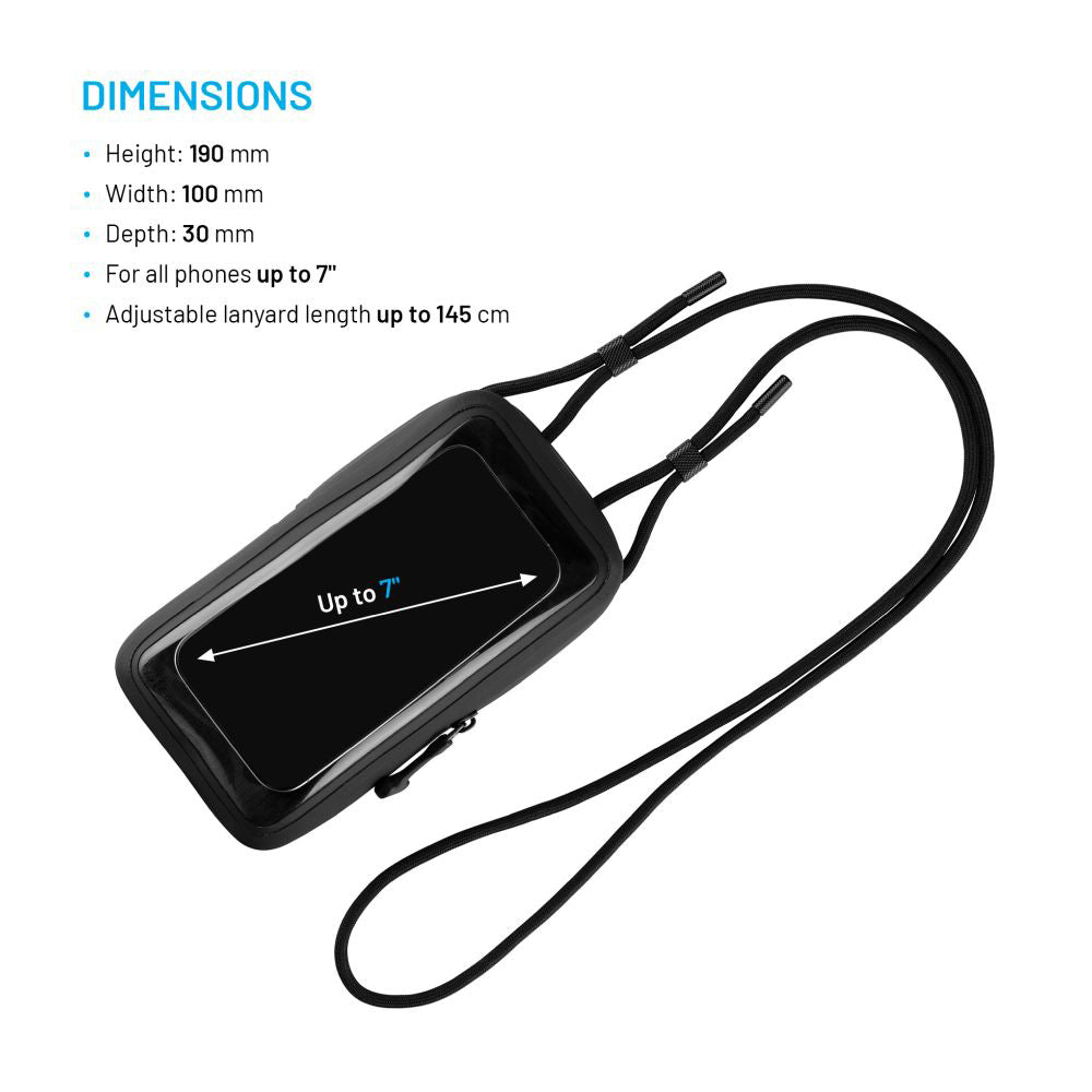 Uniwersalne Etui Wodoodporne na Telefon max. 7 cali, Fixed, Czarne