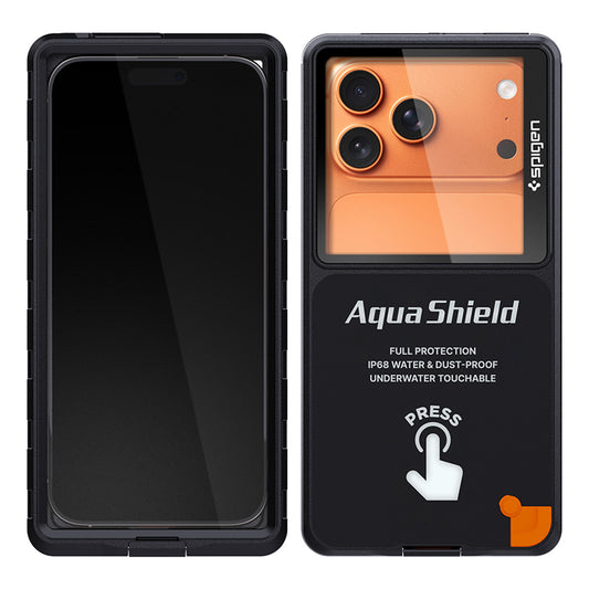 Uniwersalne wodoodporne etui Spigen na telefon do 6,9 cala, Aqua Shield A604, czarne ACS11675